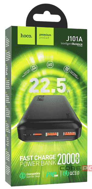 Powerbank Hoco J101A 20000mAh 2USB/1USB-C 18W/20W черный