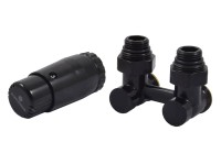 Комплект узла нижнего подкл SCHLOSSER угловой STANDARD 3/4quot; (Ral 9005) с термогол. М30х1,5, ниппеля 1/2quot;Х3/4quot;