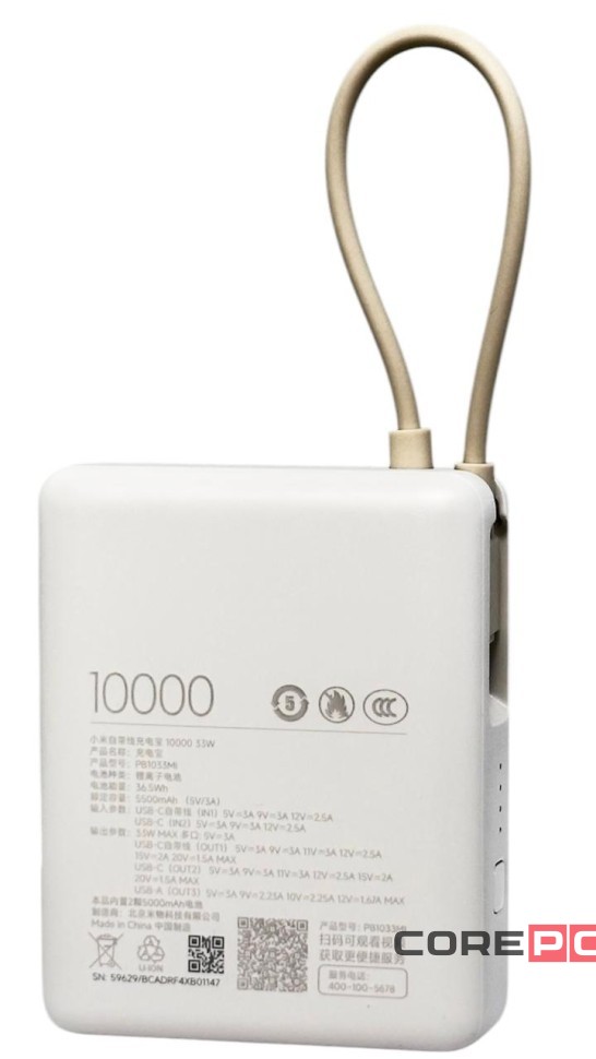 Powerbank Xiaomi Mi Power Bank 10000mAh 33W PB1033MI бежевый