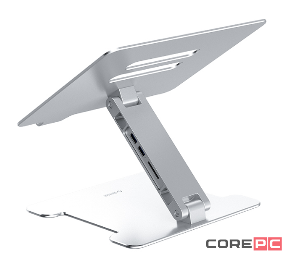 Охлаждающая подставка c USB-хабом для ноутбука Orico LST-2AS 1xUSB2.0/1xUSB3.0/SD серебристая