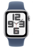 Apple Watch SE (2024) 44mm Silver Aluminium Case with Denim Sport Band (M/L)