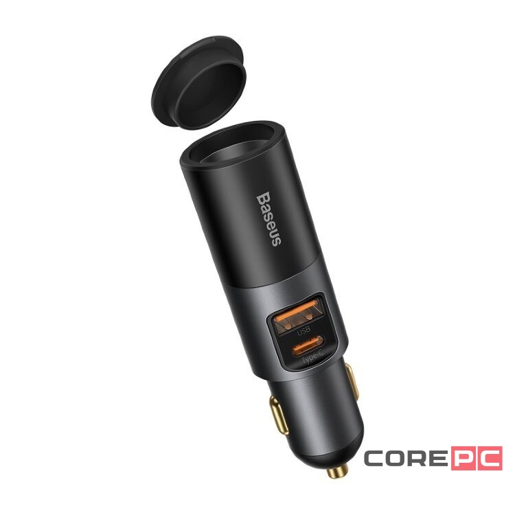 Автомобильное заряд. устр. Baseus Share 1USB/1C 3.4A 60W CCBT-C0G черное