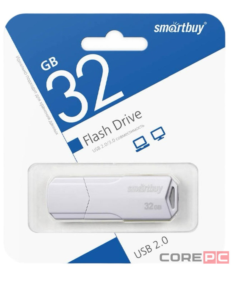 USB флеш накопитель SmartBuy 32GB Clue White (SB32GBCLU-W)