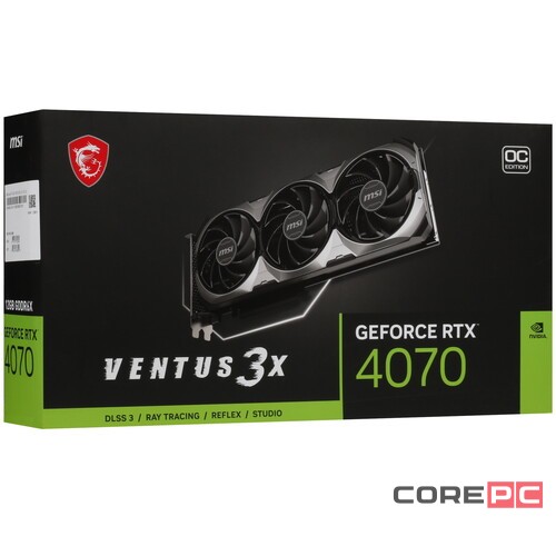 Видеокарта MSI (RTX 4070 VENTUS 3X E 12G) GeForce RTX 4070 12GB VENTUS 3X E
