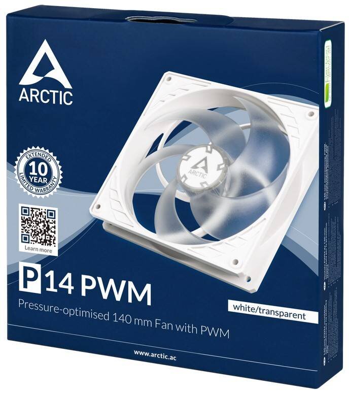 Вентилятор для корпуса Arctic Cooling ARCTIC P14 PWM White/Transparent ACFAN00223A