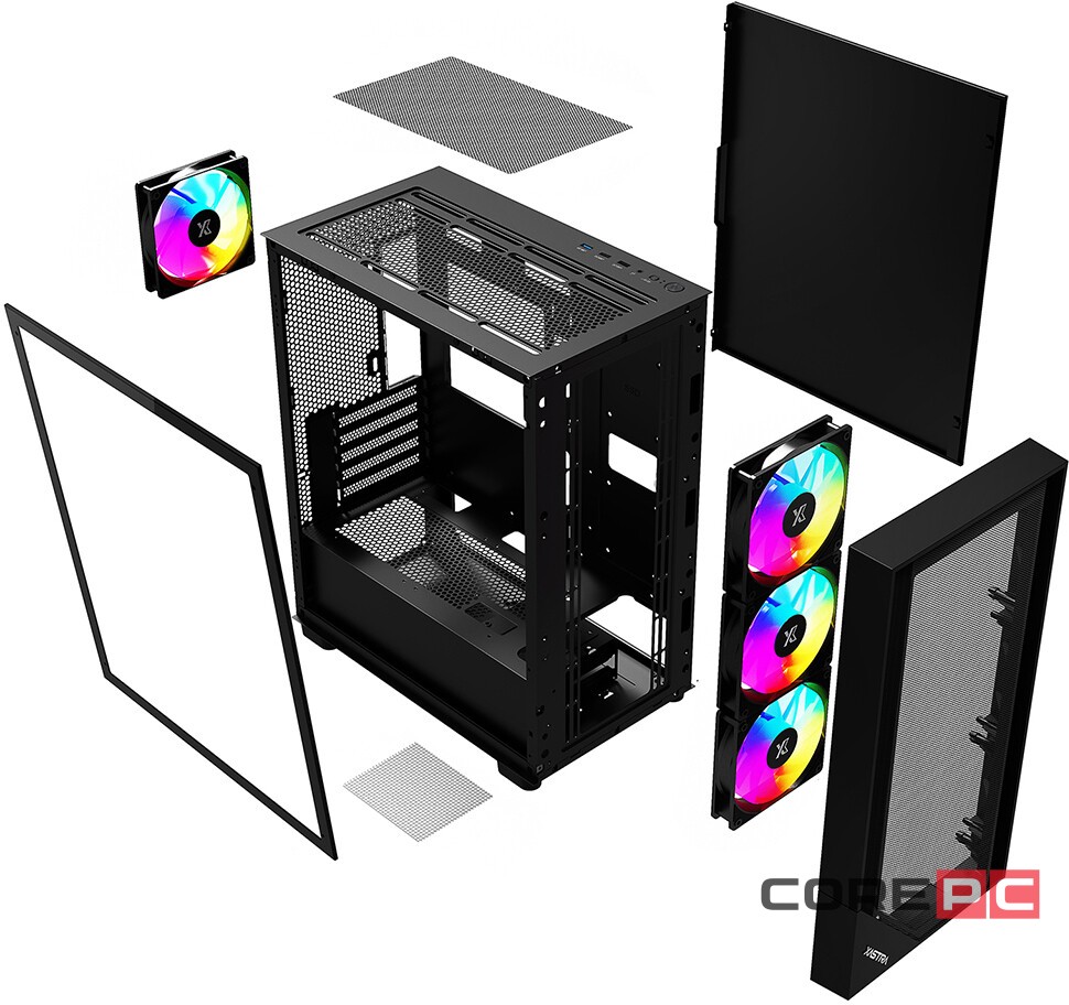 Компьютерный корпус XASTRA A401M 4ARGB Black (A401M-4FC12A-BK)