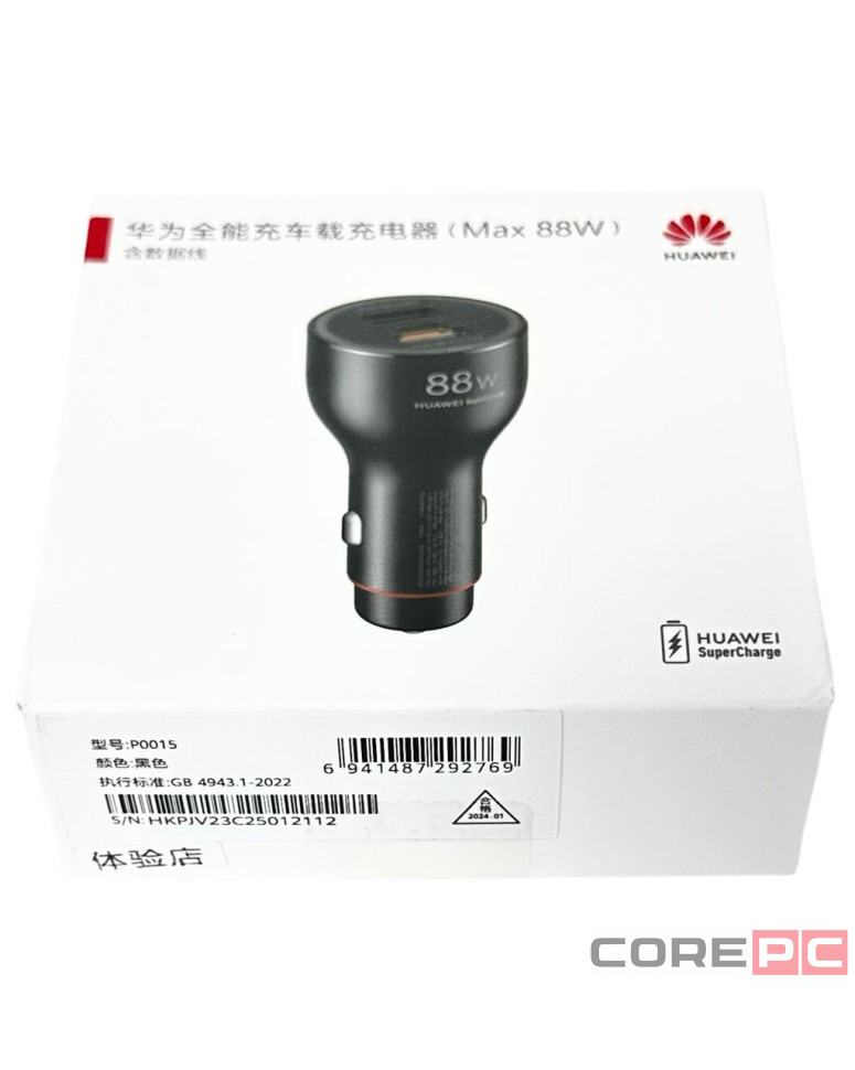 Автомобильное заряд. устр. Huawei P0015 2USB/1C 4.4A 88W черное