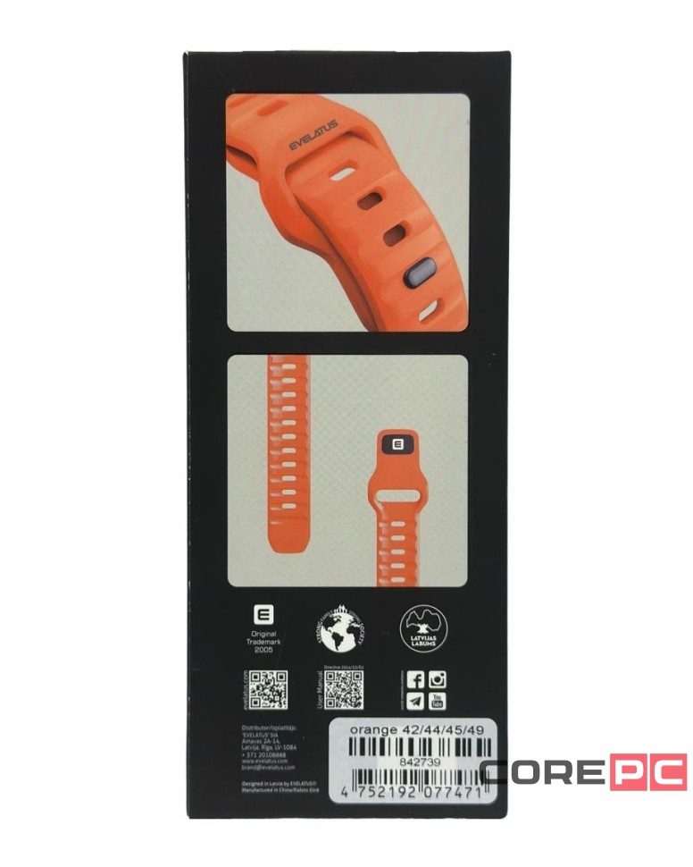 Сменный браслет Evelatus для Apple Watch 42-44-45-49mm оранжевый