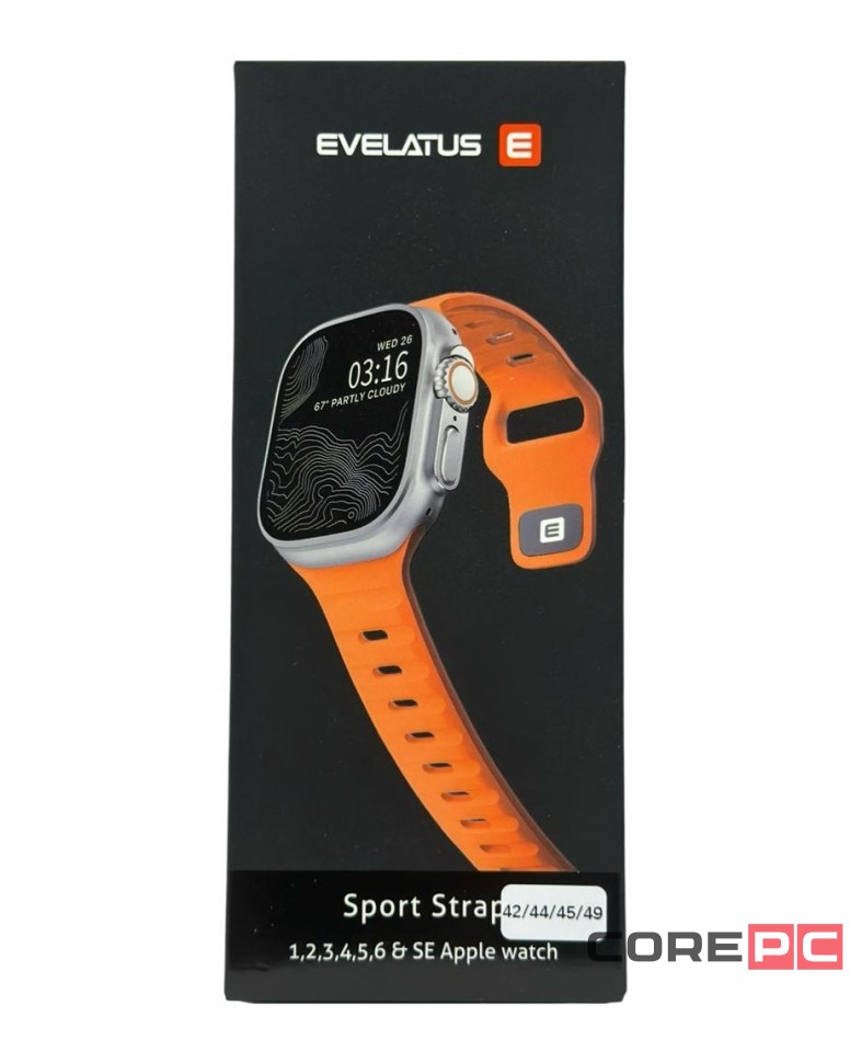 Сменный браслет Evelatus для Apple Watch 42-44-45-49mm оранжевый