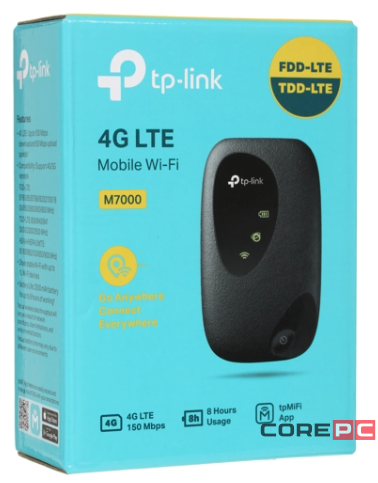 Мобильный роутер TP-Link M7000 4G LTE WiFi 150 Mbps черный