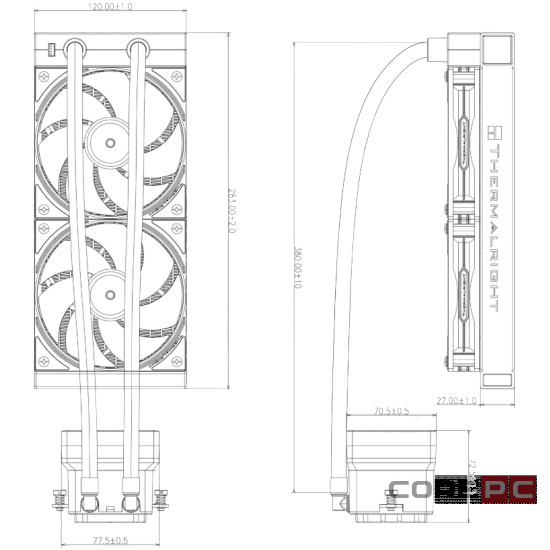 Система жидкостного охлаждения для процессора Thermalright Grand Vision 240 ARGB White (TRGV240AW)