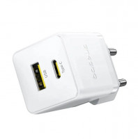 Сетевое зар. устр. Baseus Palm Fast Charger 1USB/1C 20W кабель Т-С на Т-С(P10111608213-01) белое