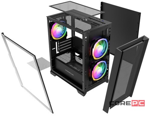 Компьютерный корпус Powercase ALISIO Micro Z3B TG ARGB Black CAMZB-A3