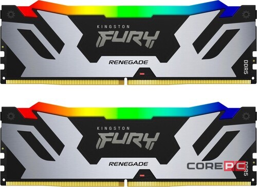Оперативная память 32 Gb 8000 MHz Kingston FURY Renegade RGB XMP Silver/Black (KF580C38RSAK2-32)
