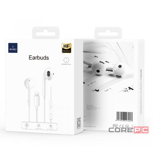 Проводная стерео-гарнитура WiWU Earbuds 302 Lightning (белый)