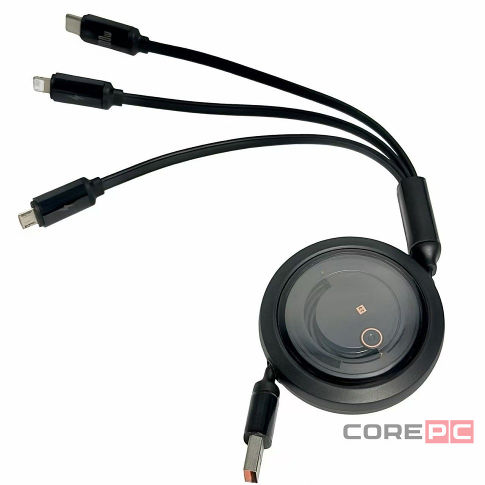 Кабель-зарядка Type-C Baseus Free2Draw 3в1 Micro/Lightning/Type-C 100W 1.1м (P10368700111-03) черный