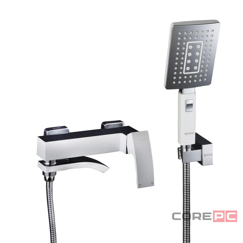 Смеситель для ванны Gappo G3207-8, рычажное управление, цвет хром/белый