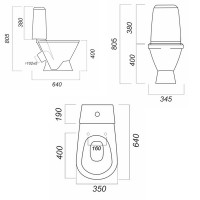 Унитаз компакт Sanita WC.CC/Kama/2-TM/WHT.G/S1 с сиденьем, микролифт, цвет белый