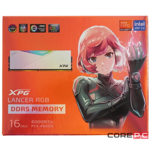 Оперативная память 32 Gb 6000 MHz ADATA XPG LANCER RGB (AX5U6000C3016G-DCLARWH)