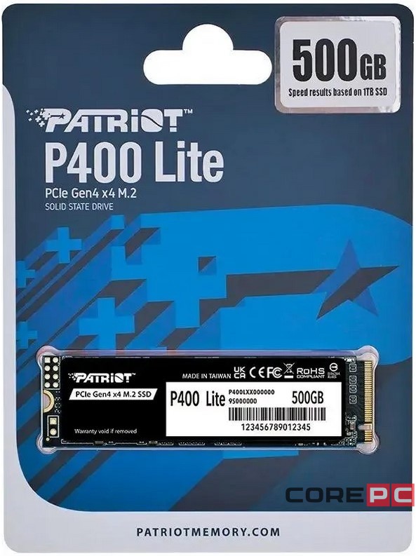 Твердотельный накопитель Patriot 500 Gb P400 Lite (P400LP500GM28H)