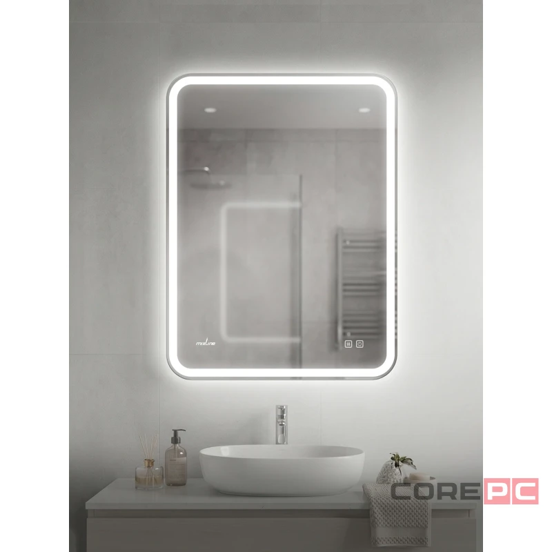 Зеркало MIXLINE Аврора-Лайт-2 600х800 (ШВ) сенсор,светодиод. подсветка + подогрев,мини короб