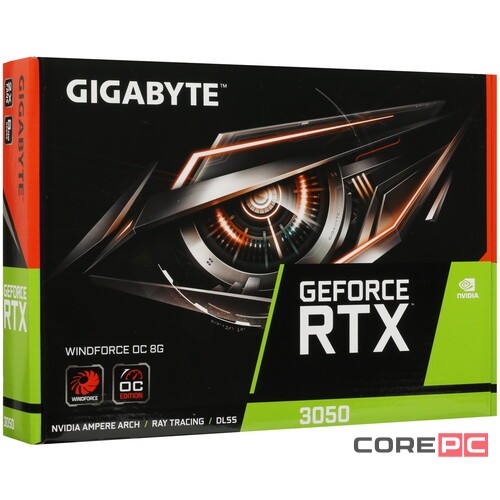 Видеокарта Gigabyte (GV-N3050WF2OC-8GD) GeForce RTX 3050 8GB WINDFORCE OC