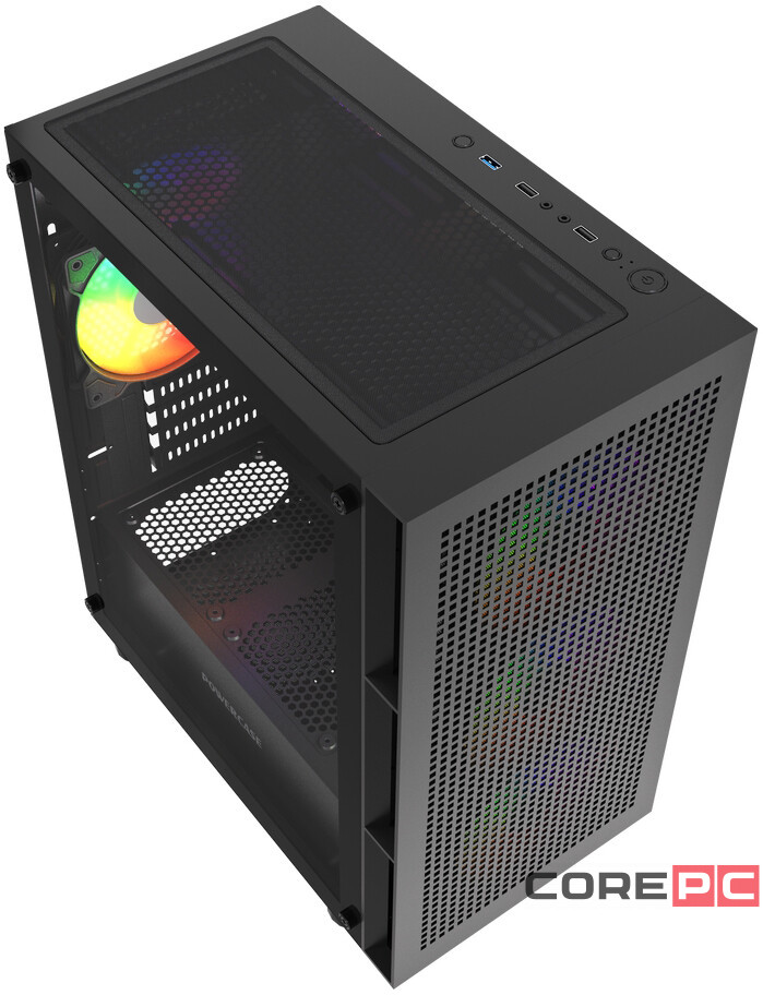 Компьютерный корпус Powercase Mistral Micro EM17 ARGB Black (CMMEM17B-A4)
