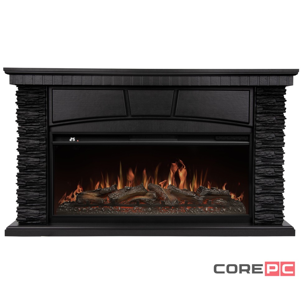 Каминокомплект: Очаг Royal Thermo Aurora RTFP/P-AR40LS, портал Porto 42/40/36 камень чер. шп. венге