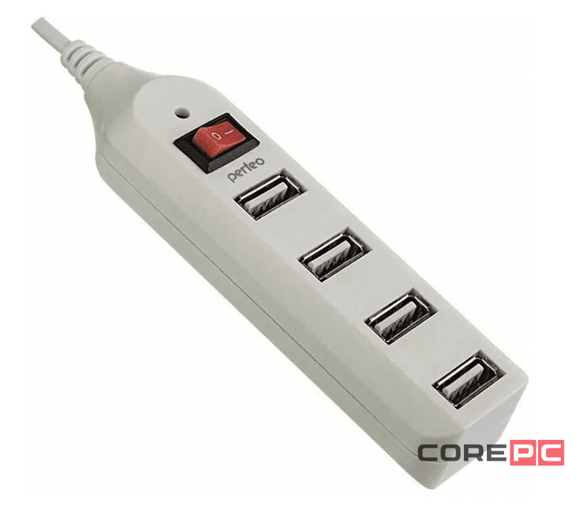 USB-HUB Perfeo 4 Port, (PF-HYD-6001H) белый