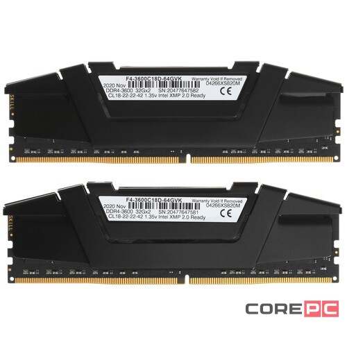 Оперативная память 64 Gb 3600 MHz G.Skill RIPJAWS V Black (F4-3600C18D-64GVK)