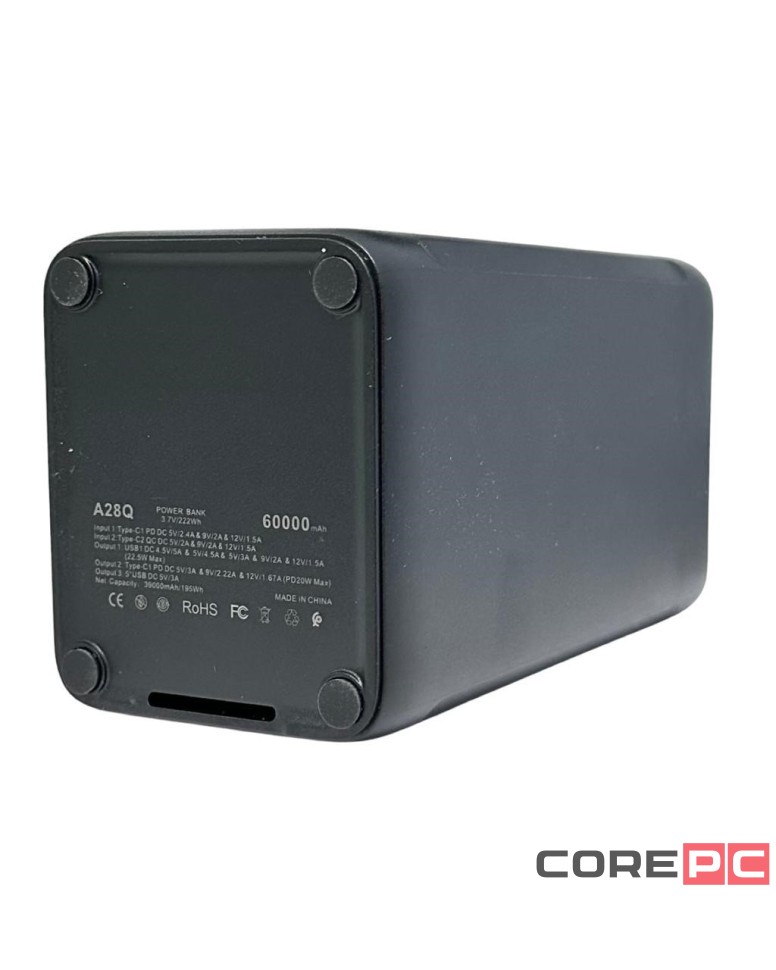 Powerbank Evelatus 60000mAh 6USB/2C 22.5W/20W черный