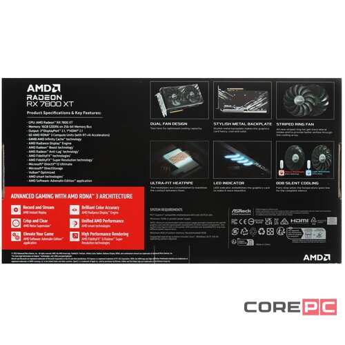 Видеокарта ASRock (RX7800XT CL 16GO) Radeon RX 7800 XT 16GB Challenger OC