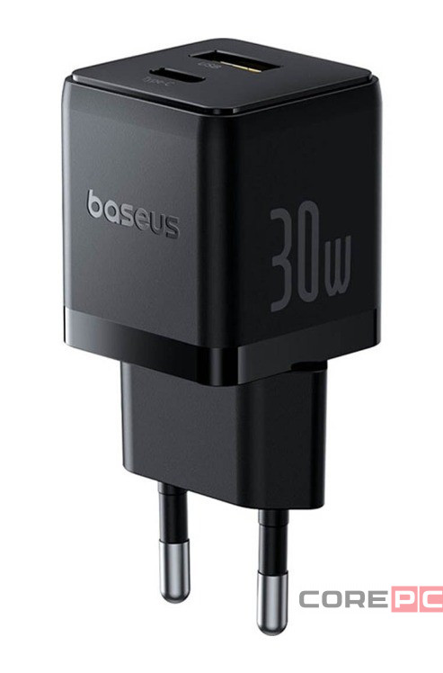 Сетевое зар. устр. Baseus Palm Charger 1USB/1C 30W кабель Type-C на Type-C P1011160A113-01 черное
