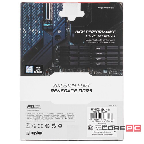 Оперативная память 48 Gb 6400 MHz Kingston FURY Renegade XMP Silver/Black (KF564C32RSK2-48)
