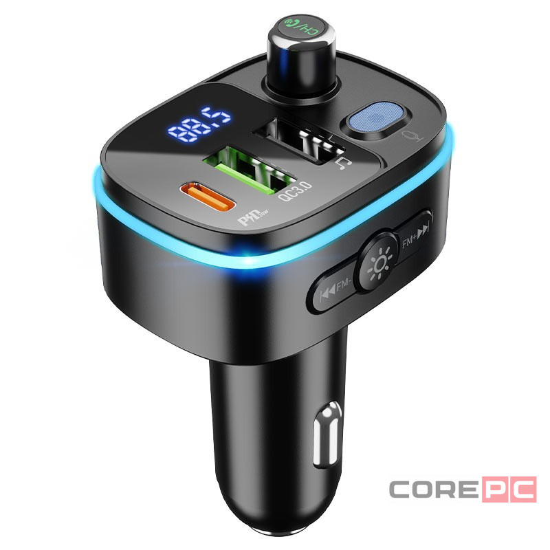 Автомобильное заряд. устр. Hoco E62 + FM-трансмиттер QC3.0 черное