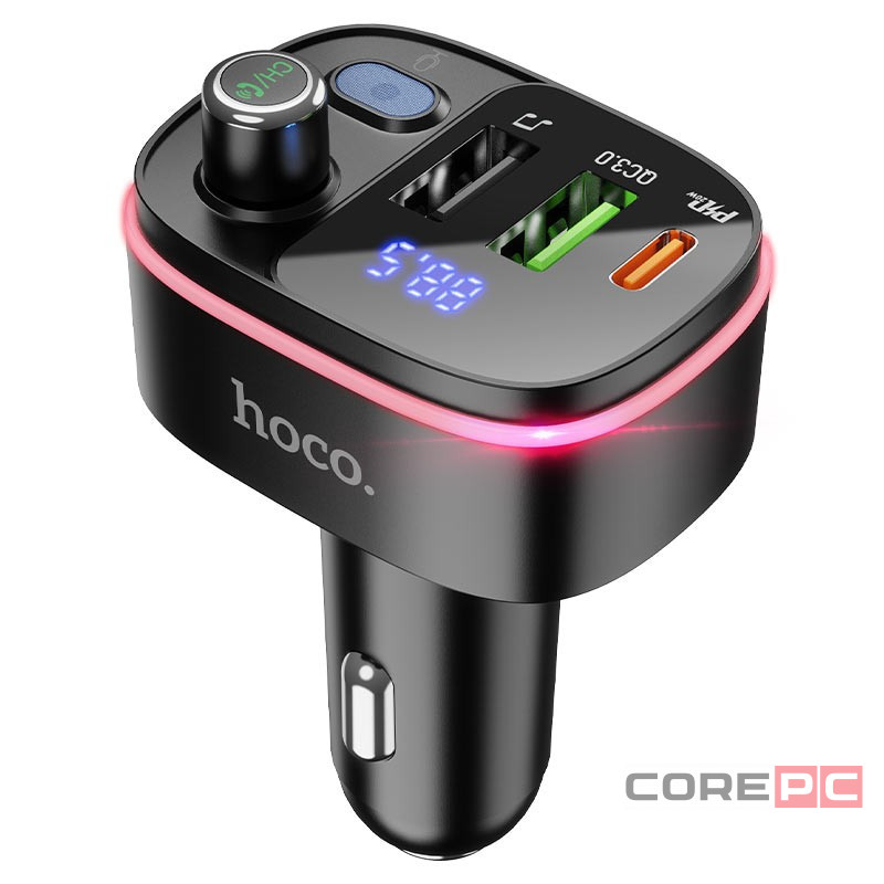 Автомобильное заряд. устр. Hoco E62 + FM-трансмиттер QC3.0 черное