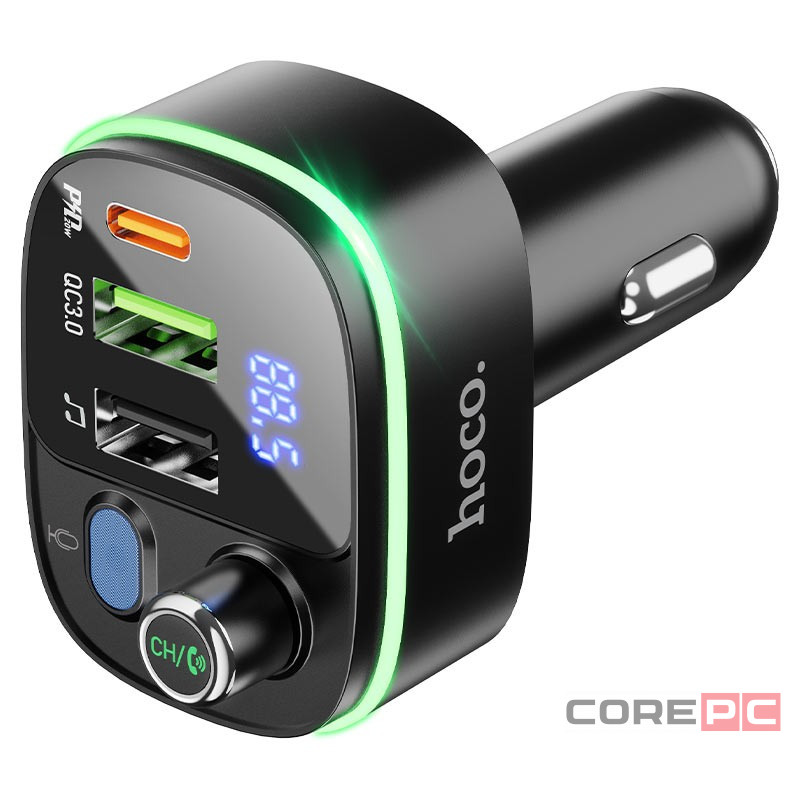 Автомобильное заряд. устр. Hoco E62 + FM-трансмиттер QC3.0 черное