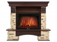 Портал Firelight Pietra 25S камень сланец натуральный, шпон темный дуб
