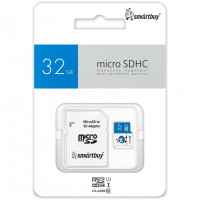 micro SDHC карта памяти Smartbuy 032GB UHS-I BLUE (с адаптером SD)