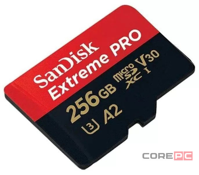 micro SDXC карта памяти SanDisk 256GB Cl10 Extreme Pro A2 V30 UHS-I U3 (200 Mb/s) + SD адаптер