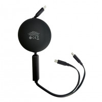 Кабель-зарядка 2в1 Type-C на 2Type-C Baseus Free2Pull Retractable 100W 1.2м (E0415504) чёрный