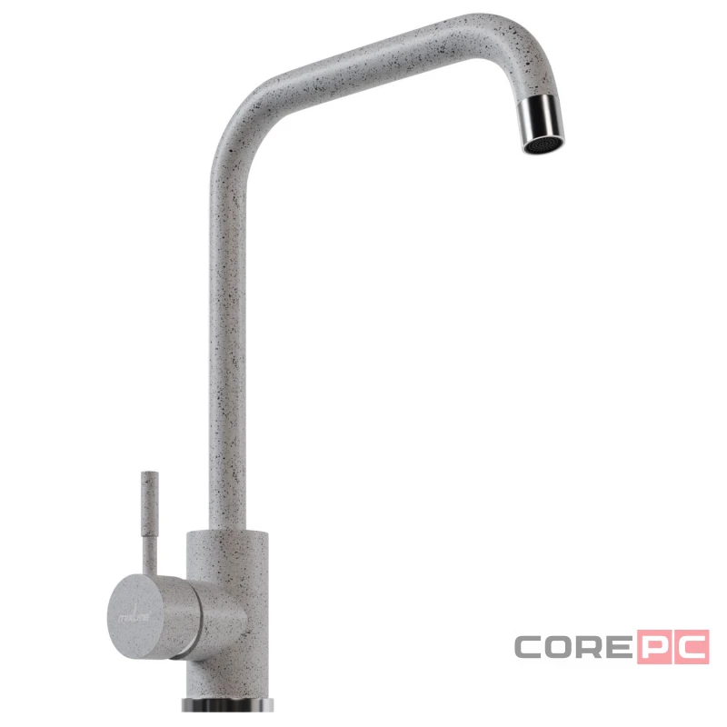Смеситель для кухни MIXLINE МЛ-ГС12/ML-GS12 (310), рычажное управление, цвет серый