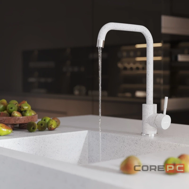 Смеситель для кухни MIXLINE МЛ-ГС12/ML-GS12 (310), рычажное управление, цвет серый