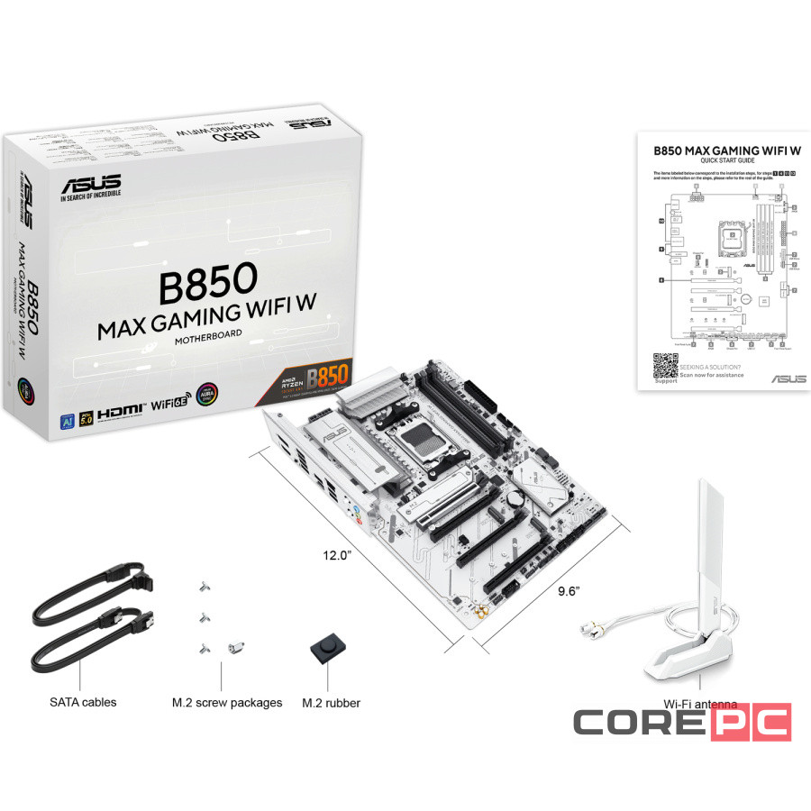 Материнская плата ASUS B850 MAX GAMING WIFI White (90MB1M10-M0EAY0)