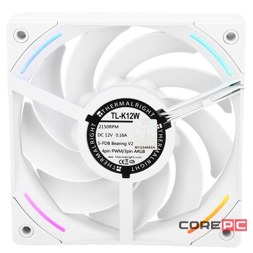 Вентилятор для корпуса Thermalright TL-K12W ARGB White (TRTLK12W)