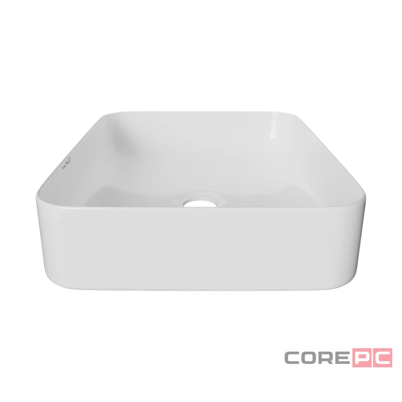 Раковина накладная на столешницу WAVE WAVE 552548, фарфор, прямоугольная, белый