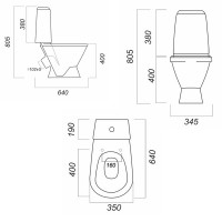 Унитаз компакт Sanita WC.CC/Kama/1-P/WHT.G/S1 с сиденьем, цвет белый