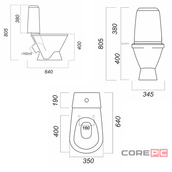 Унитаз компакт Sanita WC.CC/Kama/1-P/WHT.G/S1 с сиденьем, цвет белый