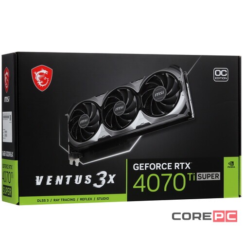 Видеокарта MSI (RTX 4070 Ti SUPER 16G VENTUS 3X) GeForce RTX 4070 Ti SUPER 16GB VENTUS 3X