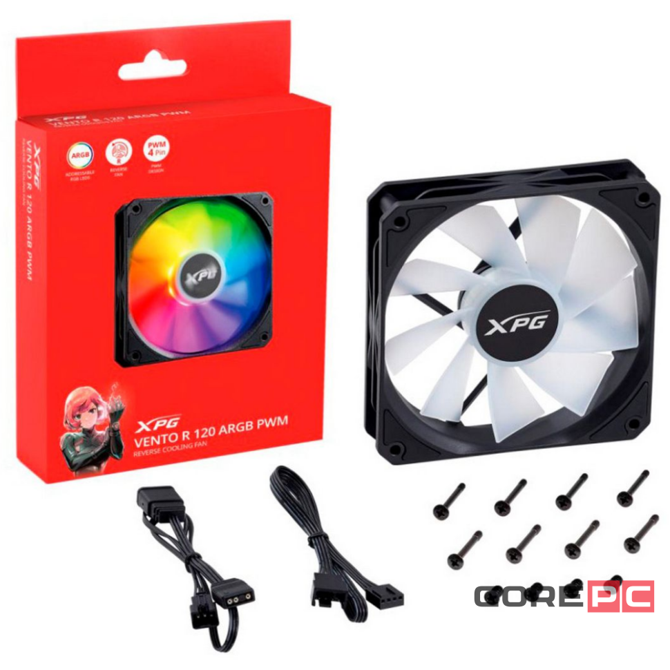 Вентилятор для корпуса ADATA XPG VENTOR120ARGBPWM-BKCWW